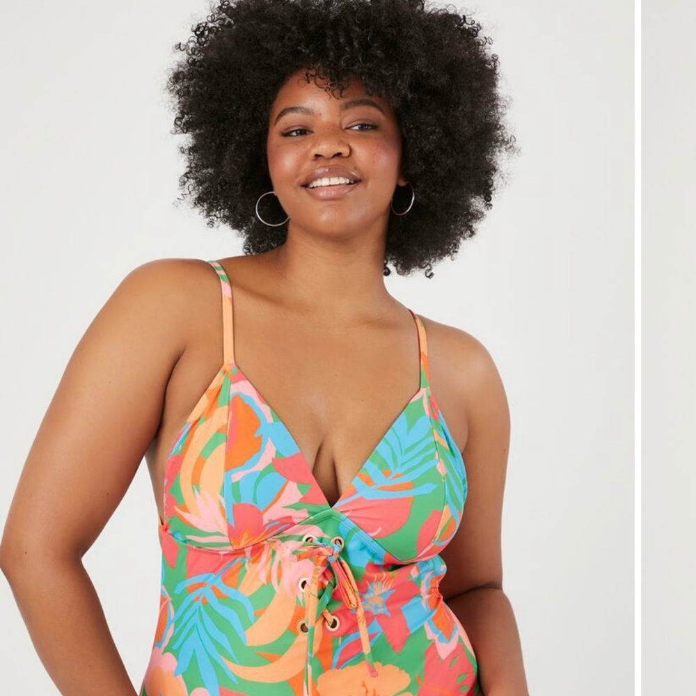 Beautiful floral plus size bathing suit